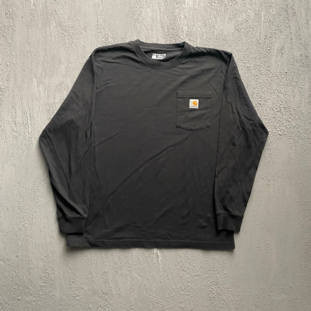 Carhartt Loose Fit Pocket Long Sleeve T-Shirt Mens Large Black